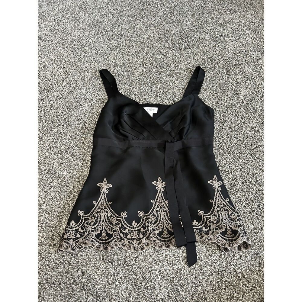 vintage Y2K Ann Taylor Loft black camisole tank top sleeveless blouse 4